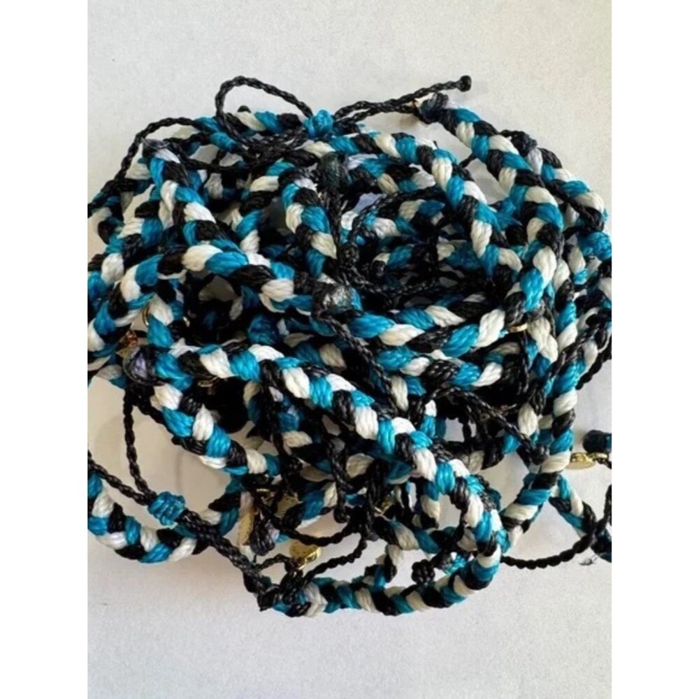 Pura Vida Blue Black White Braided Bracelet - Picture 2 of 2